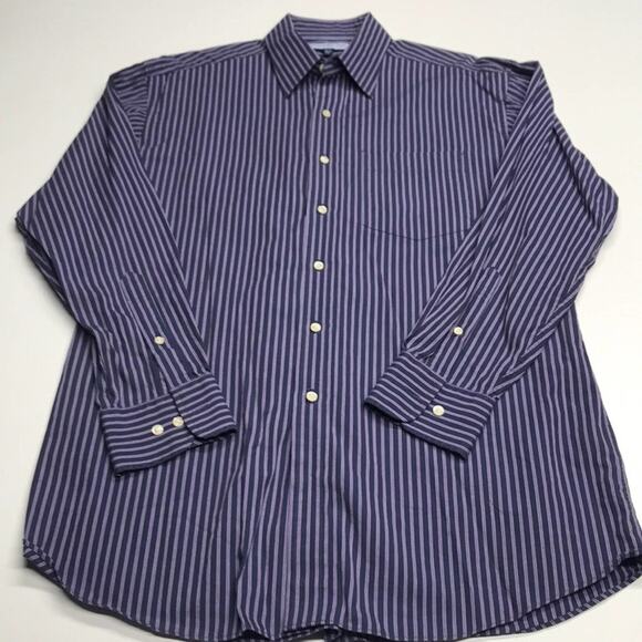 TOMMY HILFIGER Mens Medium Blue Purple Dress Shirt - Picture 2 of 3